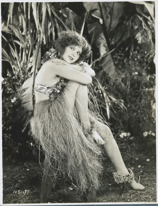 Framed Print : Portrait of Actress Clara Bow in Grass Skirt Framed Print : Portrait of Actress Clara Bow in Grass Skirt