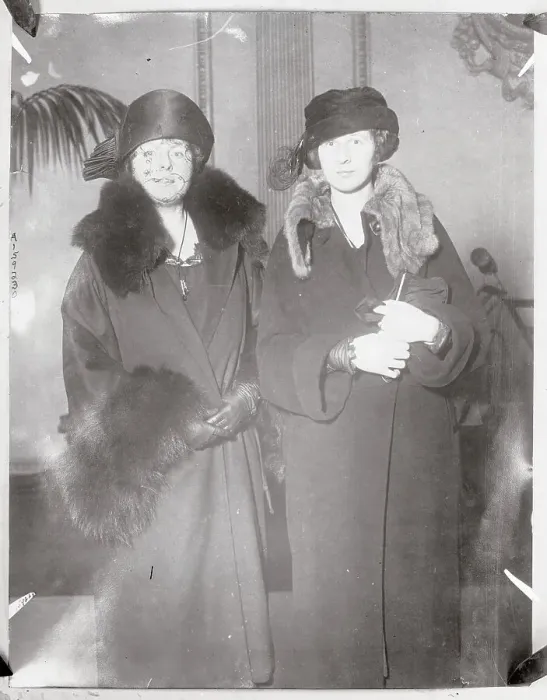 Framed Print : Portrait of Actress Florence Deshon and Friend in Outerwear Framed Print : Portrait of Actress Florence Deshon and Friend in Outerwear