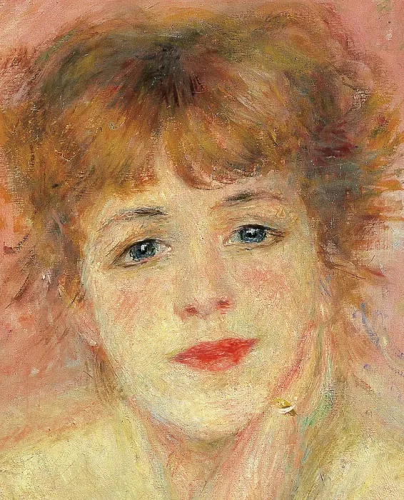 Framed Print : Portrait of the Actress Jeanne Samary, by Pierre-Auguste Renoir, 1877, 19th Century, oil on canvas, cm 56 x 47 Framed Print : Portrait of the Actress Jeanne Samary, by Pierre-Auguste Renoir, 1877, 19th Century, oil on canvas, cm 56 x 47