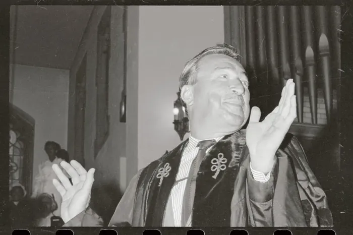 Framed Print : Portrait of Adam Clayton Powell Gesturing