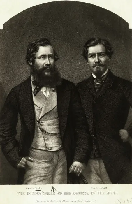Framed Print : Portrait of Africa Explorers Captain Speke and Grant Standing Together Framed Print : Portrait of Africa Explorers Captain Speke and Grant Standing Together