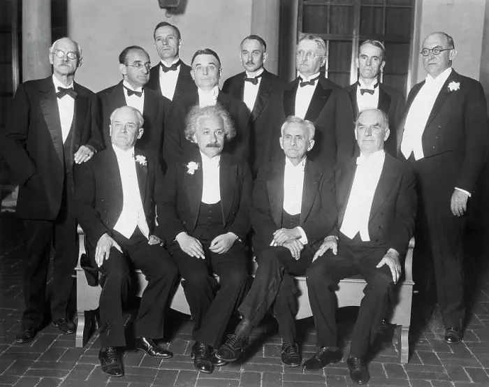Framed Print : Portrait of Albert Einstein with Other Noted Scientists Framed Print : Portrait of Albert Einstein with Other Noted Scientists