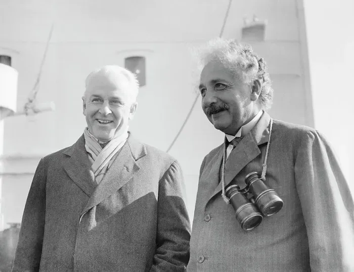 Framed Print : Portrait of Albert Einstein with Robert Millikan Framed Print : Portrait of Albert Einstein with Robert Millikan