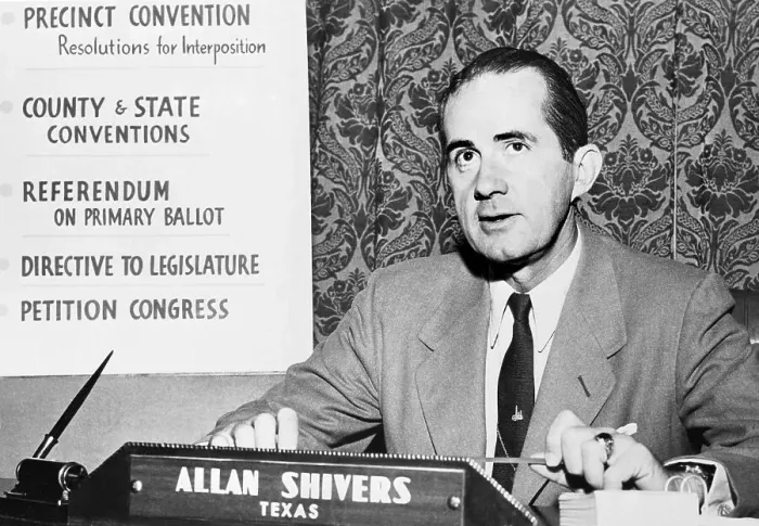 Framed Print : Portrait of Allan Shivers Delivering Address Framed Print : Portrait of Allan Shivers Delivering Address