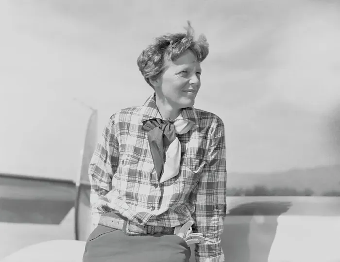 Framed Print : Portrait of Amelia Earhart