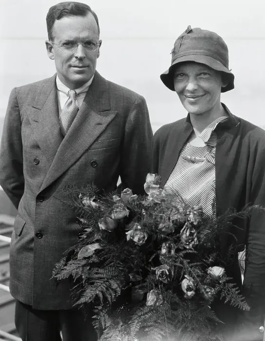 Framed Print : Portrait of Amelia Earhart and George Putnam Framed Print : Portrait of Amelia Earhart and George Putnam