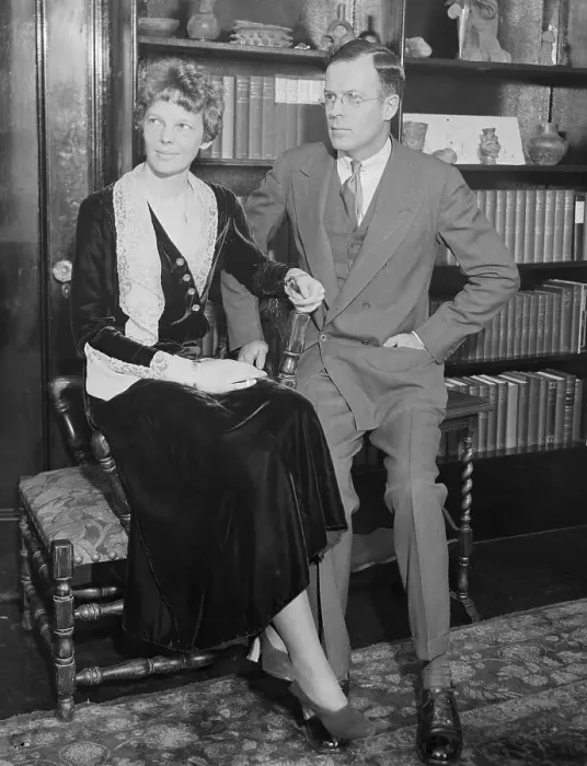 Framed Print : Portrait of Amelia Earhart and George Putnam Framed Print : Portrait of Amelia Earhart and George Putnam