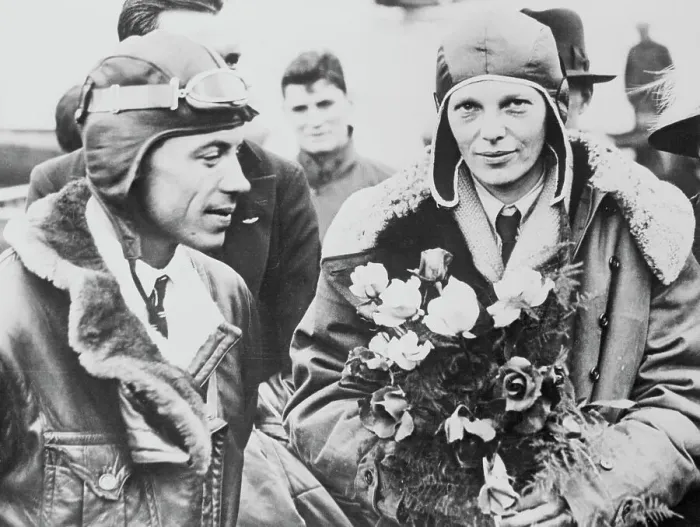 Framed Print : Portrait of Amelia Earhart and Wilmer Stutz Framed Print : Portrait of Amelia Earhart and Wilmer Stutz