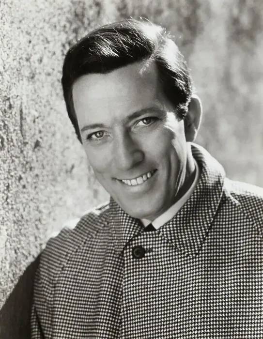 Framed Print : Portrait of Andy Williams Wearing Houndstooth Check Overcoat Framed Print : Portrait of Andy Williams Wearing Houndstooth Check Overcoat