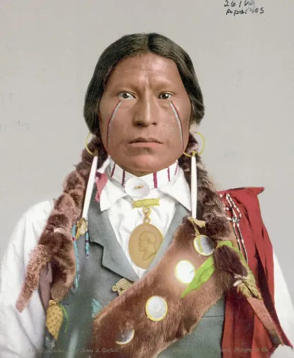 Framed Print : Portrait of Apache Chief James A. Garfield