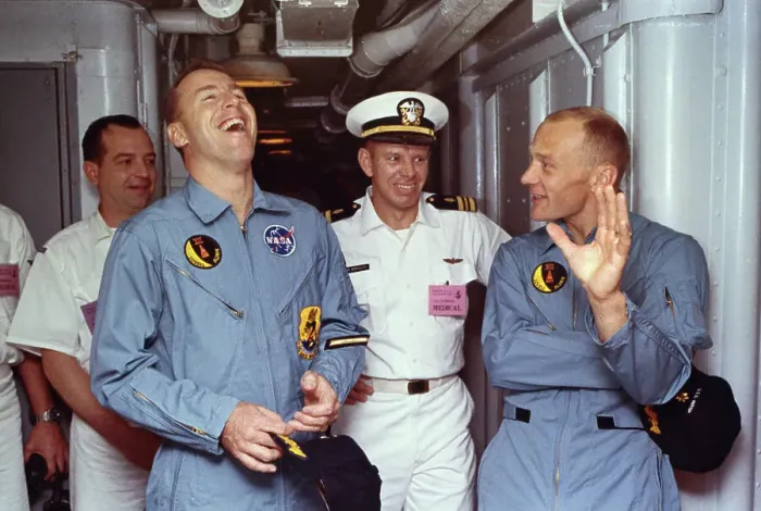Framed Print : Portrait of Astronauts James Lovell and Buzz Aldrin