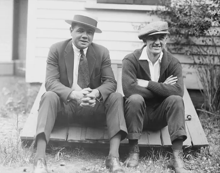 Framed Print : Portrait of Babe Ruth with Georges Carpentier Framed Print : Portrait of Babe Ruth with Georges Carpentier