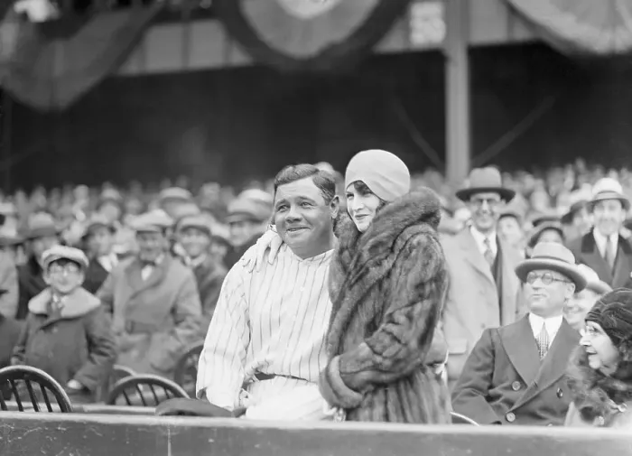 Framed Print : Portrait of Babe Ruth with His Wife Framed Print : Portrait of Babe Ruth with His Wife