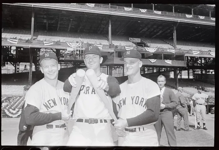 Framed Print : Portrait of Baseball Heavy Hitters Posing with Baseball Bats