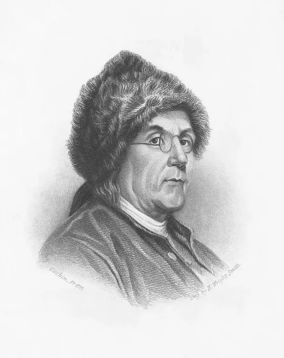 Framed Print : Portrait of Benjamin Franklin Wearing a Fur Hat Framed Print : Portrait of Benjamin Franklin Wearing a Fur Hat