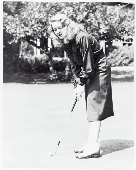 Framed Print : Portrait of Bette Davis Playing Golf Framed Print : Portrait of Bette Davis Playing Golf