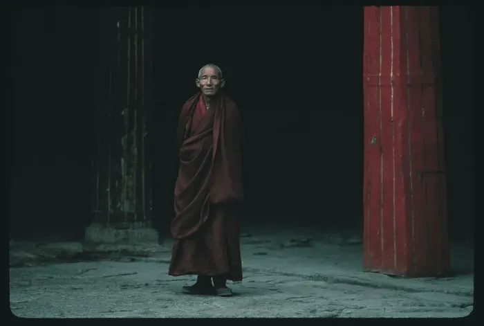 Framed Print : Portrait of Buddhist Monk Framed Print : Portrait of Buddhist Monk