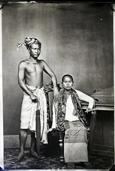 Framed Print : Portrait Of Burmese Man And Woman Framed Print : Portrait Of Burmese Man And Woman