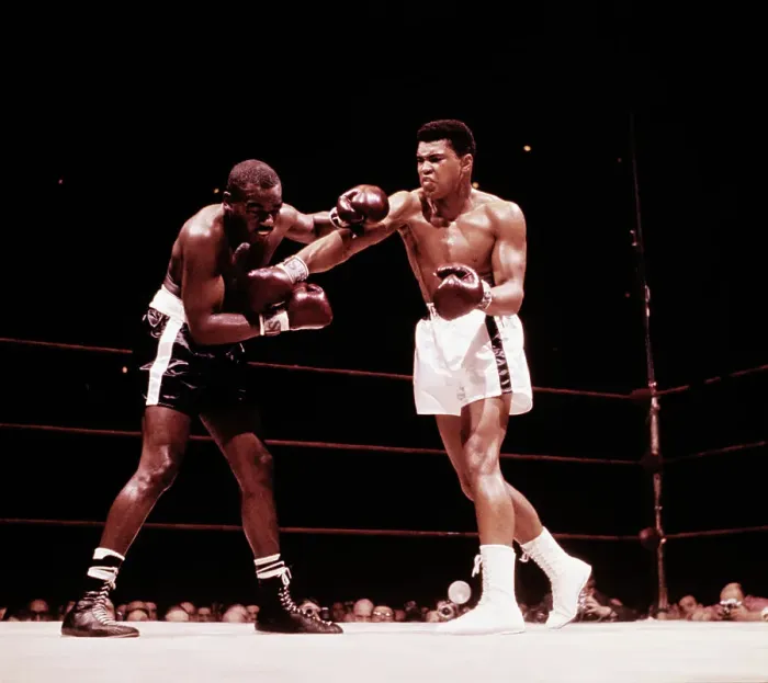 Framed Print : Portrait of Cassius Clay Hitting Doug Jones Framed Print : Portrait of Cassius Clay Hitting Doug Jones