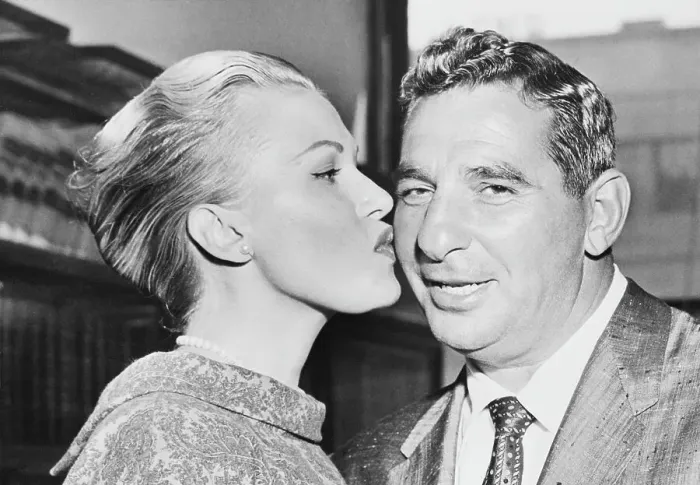 Framed Print : Portrait of Former Celtics Irving Resnick Being Kissed by His Wife Framed Print : Portrait of Former Celtics Irving Resnick Being Kissed by His Wife
