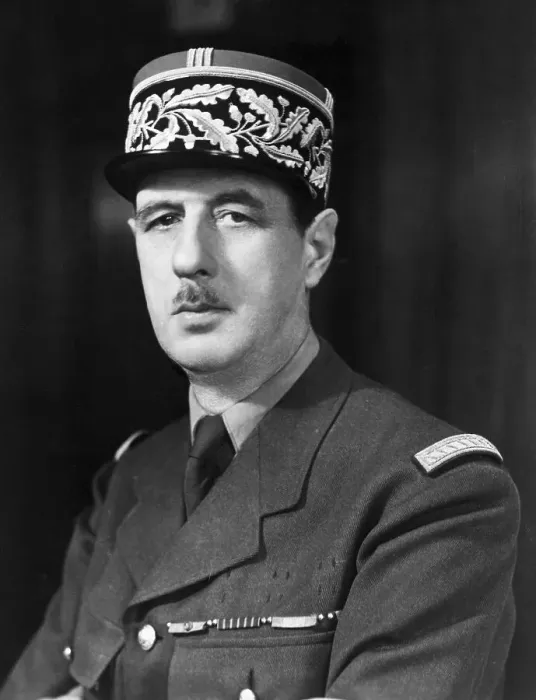 Framed Print : Portrait of Charles de Gaulle Framed Print : Portrait of Charles de Gaulle