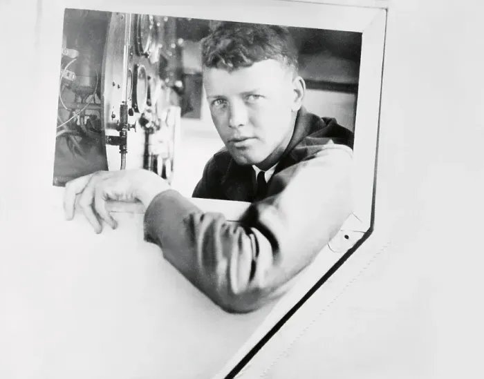 Framed Print : Portrait of Charles Lindbergh Framed Print : Portrait of Charles Lindbergh