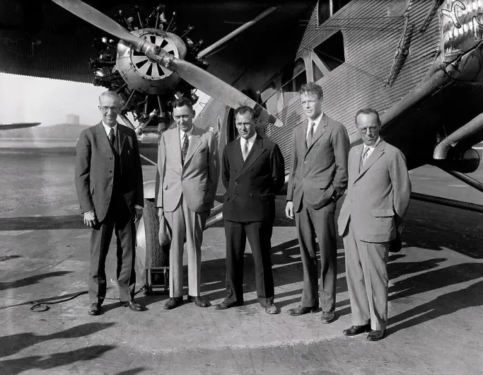 Framed Print : Portrait of Charles Lindbergh and Others Framed Print : Portrait of Charles Lindbergh and Others