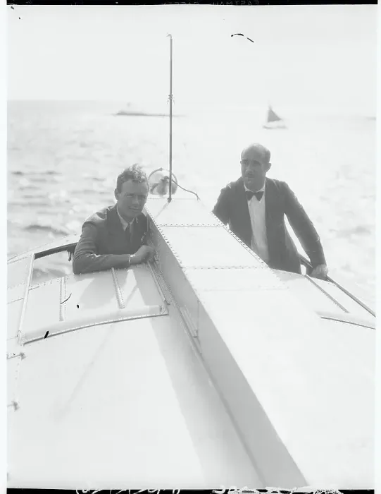 Framed Print : Portrait of Charles Lindbergh and Basil Rowe in Their Cockpits Framed Print : Portrait of Charles Lindbergh and Basil Rowe in Their Cockpits