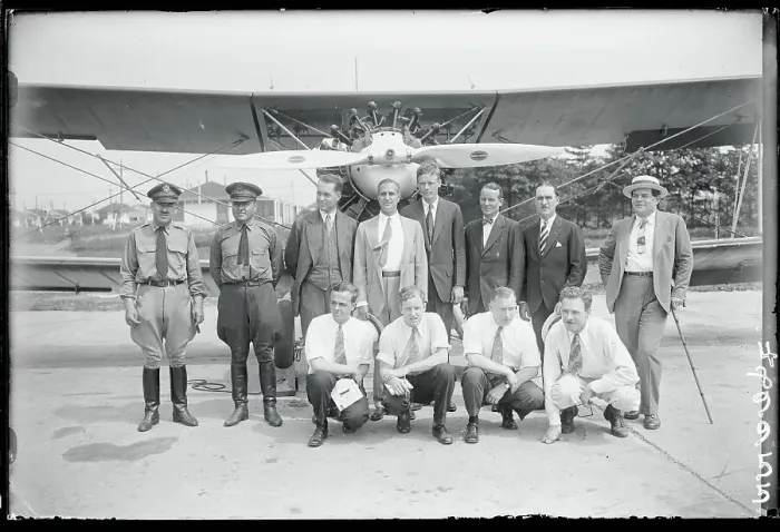 Framed Print : Portrait of Charles Lindbergh and Other Dignitaries