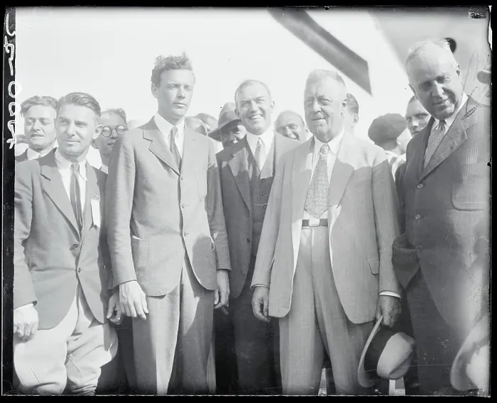 Framed Print : Portrait of Charles Lindbergh with Dr. Hugo Eckener Framed Print : Portrait of Charles Lindbergh with Dr. Hugo Eckener