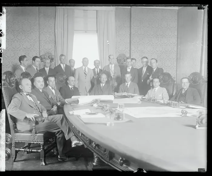 Framed Print : Portrait of Charles Lindbergh and Officials Framed Print : Portrait of Charles Lindbergh and Officials