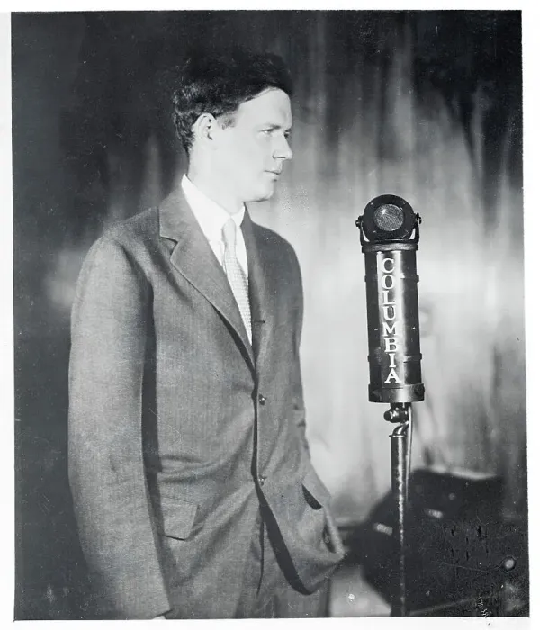 Framed Print : Portrait of Charles Lindbergh on Radio Framed Print : Portrait of Charles Lindbergh on Radio