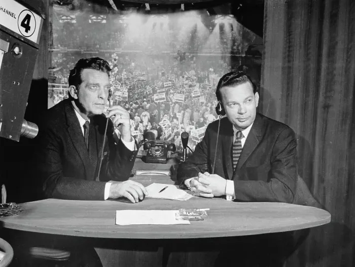 Framed Print : Portrait of Chet Huntley and David Brinkley