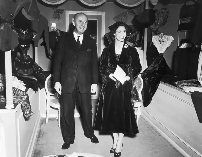 Framed Print : Portrait of Christian Dior with Princess Margaret Framed Print : Portrait of Christian Dior with Princess Margaret