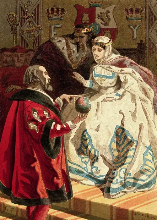 Framed Print : Portrait of Columbus and Queen Isabella Framed Print : Portrait of Columbus and Queen Isabella