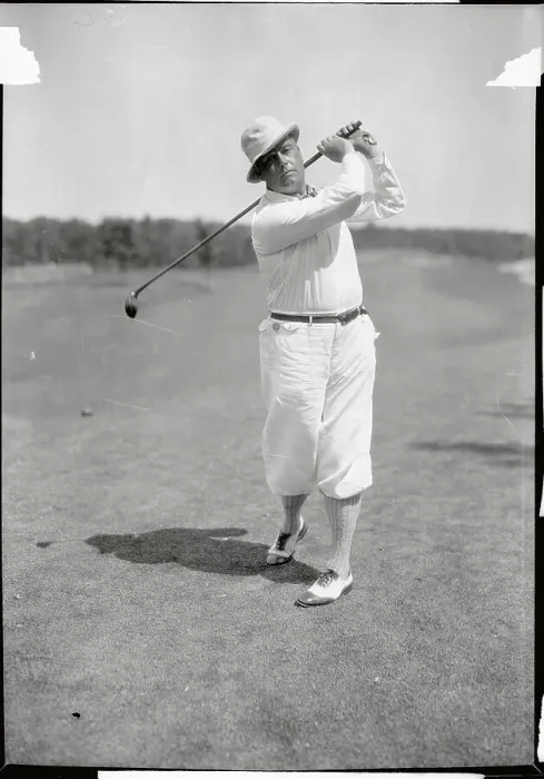 Framed Print : Portrait of Cyril Joeley Swinging Golf Club Framed Print : Portrait of Cyril Joeley Swinging Golf Club
