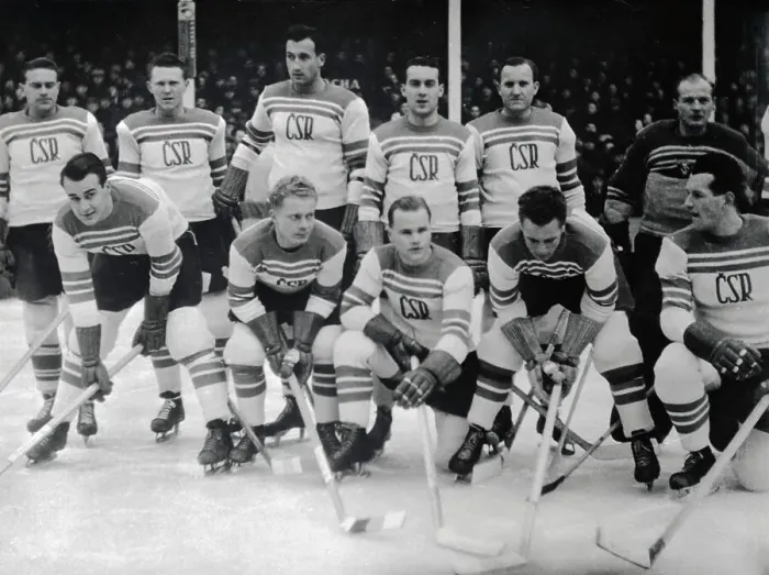 Framed Print : Portrait of Czechoslovakian Olympic Hockey Team Framed Print : Portrait of Czechoslovakian Olympic Hockey Team