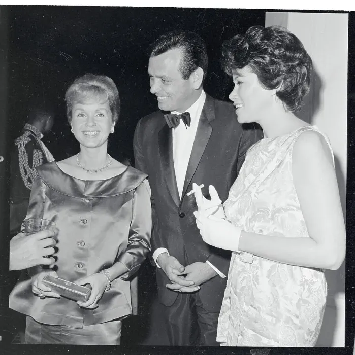 Framed Print : Portrait of Debbie Reynolds, David Janssen and Mrs. Janssen Framed Print : Portrait of Debbie Reynolds, David Janssen and Mrs. Janssen