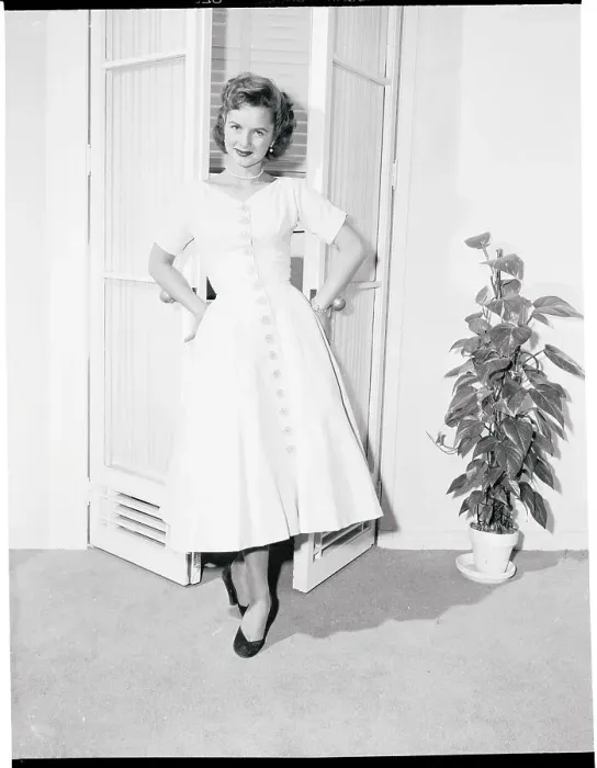 Framed Print : Portrait of Debbie Reynolds Modeling Dress Framed Print : Portrait of Debbie Reynolds Modeling Dress