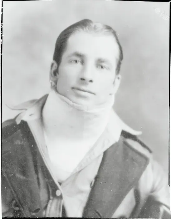 Framed Print : Portrait of Dick Grace with Plaster Cast