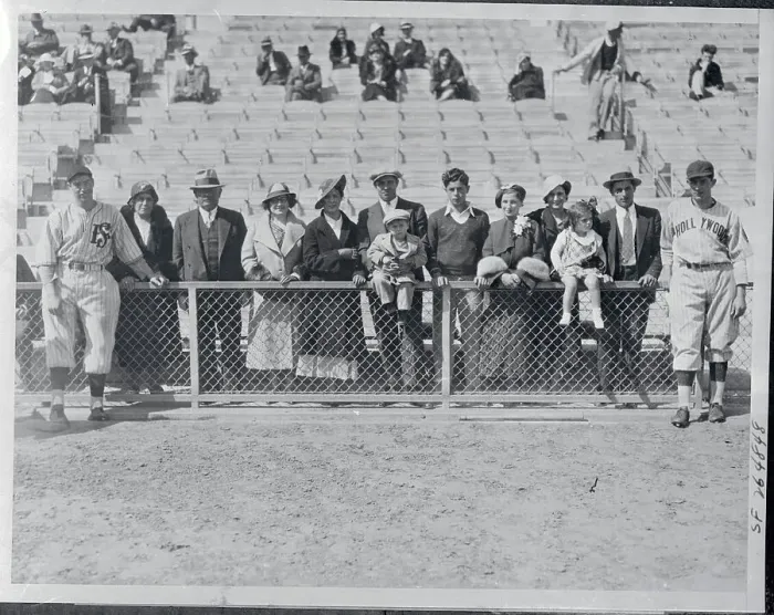 Framed Print : Portrait of DiMaggio Family at Stadium Framed Print : Portrait of DiMaggio Family at Stadium