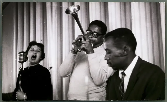 Framed Print : Portrait of Dizzy Gillespie Performing Framed Print : Portrait of Dizzy Gillespie Performing