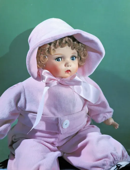 Framed Print : Portrait of Doll Wearing Corduroy Outfit