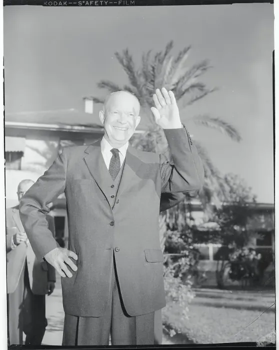 Framed Print : Portrait of Dwight Eisenhower Waving Framed Print : Portrait of Dwight Eisenhower Waving