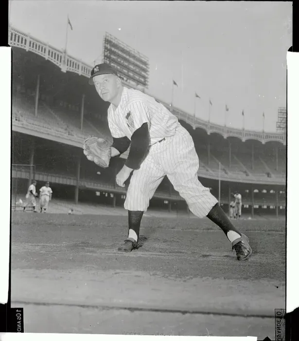 Framed Print : Portrait of Ed Lopat Throwing Ball Framed Print : Portrait of Ed Lopat Throwing Ball