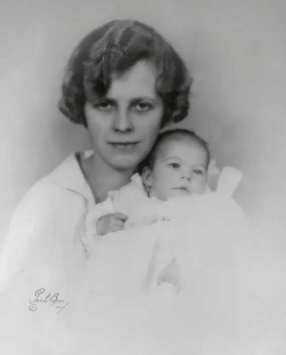 Framed Print : Portrait of Ellin Berlin Holding Daughter