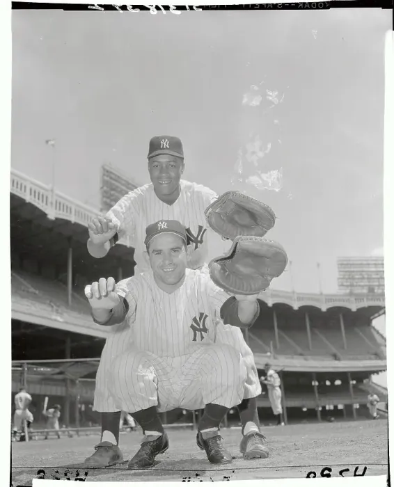 Framed Print : Portrait of Elston Howard and Yogi Berra