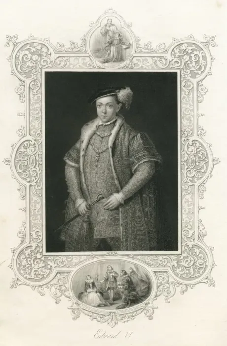 Framed Print : Portrait engraving King Edward VI of England 16th century Framed Print : Portrait engraving King Edward VI of England 16th century