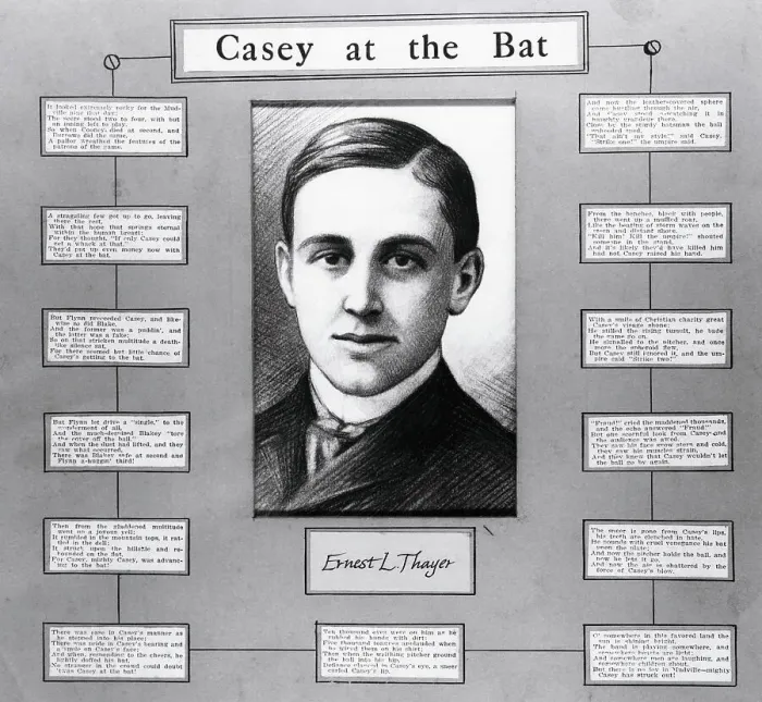 Framed Print : Portrait of Ernest L. Thayer with His Composition of the Bat Song Framed Print : Portrait of Ernest L. Thayer with His Composition of the Bat Song