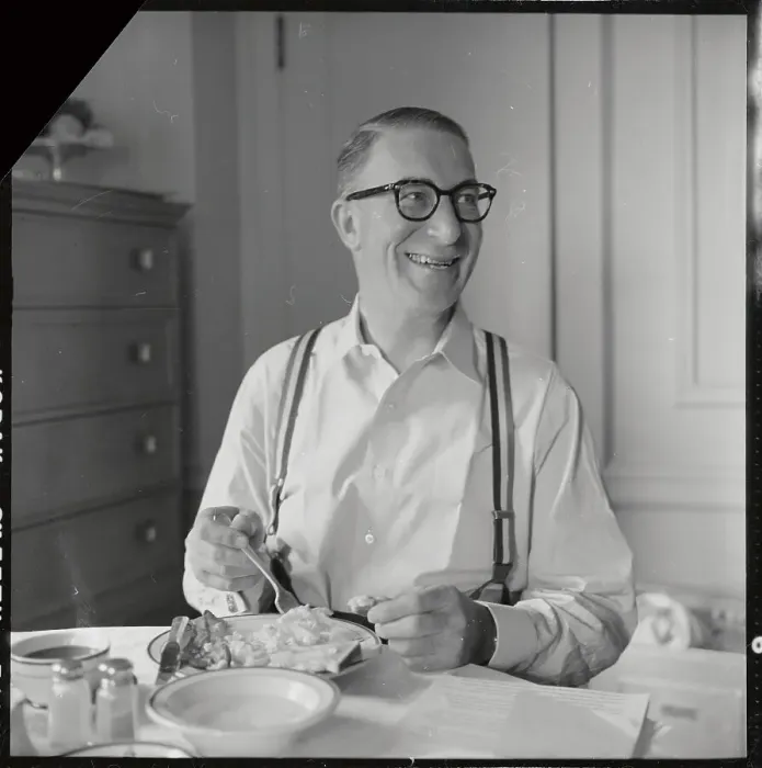 Framed Print : Portrait of Estes Kefauver Eating Breakfast Framed Print : Portrait of Estes Kefauver Eating Breakfast